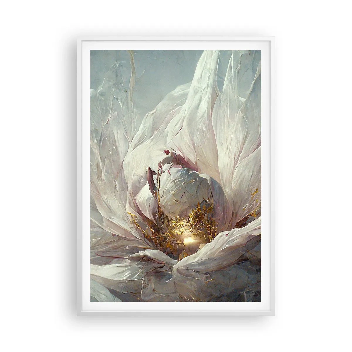Plakat i hvid ramme - Blomstrer en gang om hundrede år - 70x100 cm