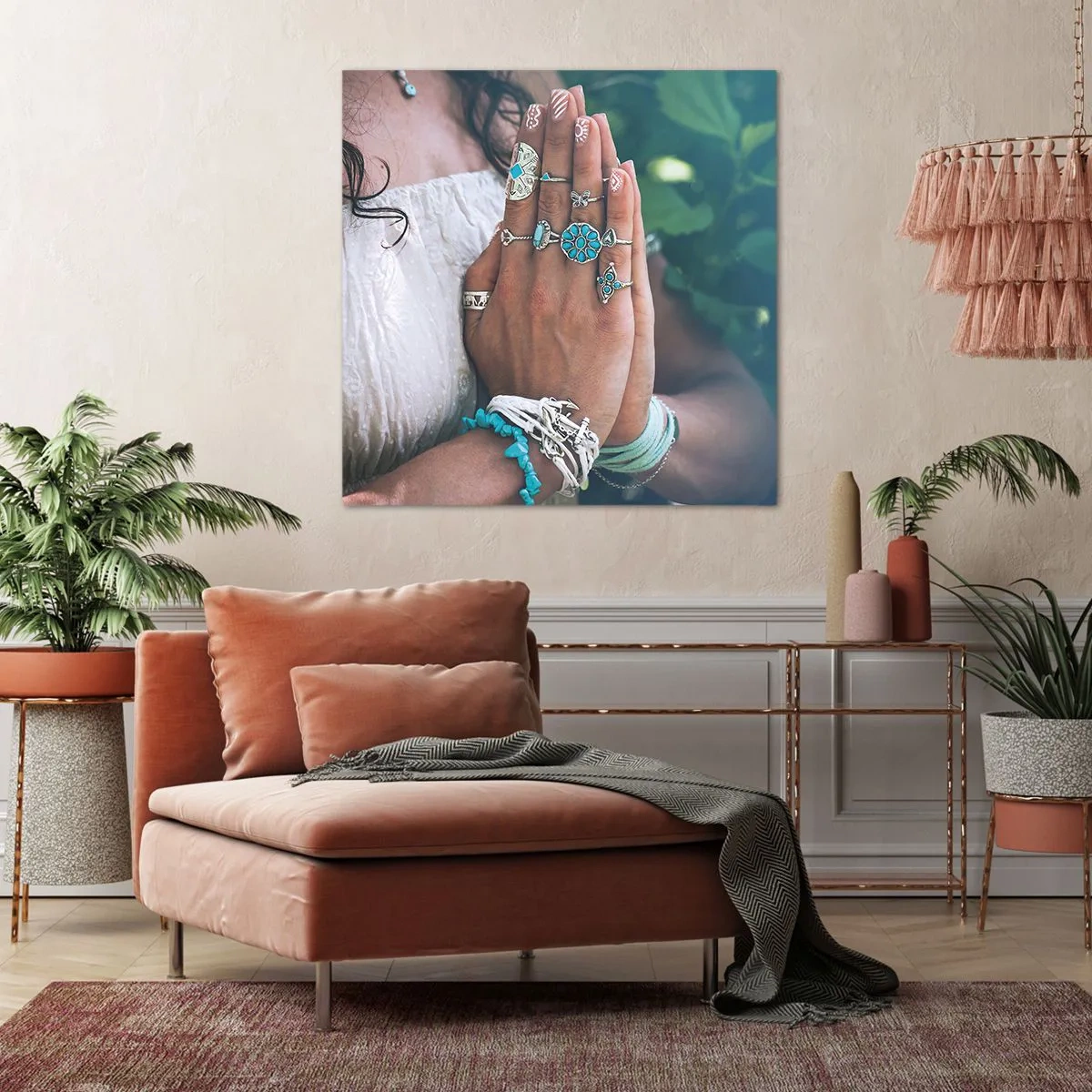 Lærredstryk - Billede på lærred - Velkommen til værens centrum - 40x40 cm