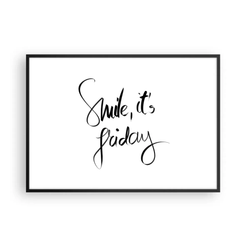 Plakat i sort ramme - Ægte glæde - 100x70 cm