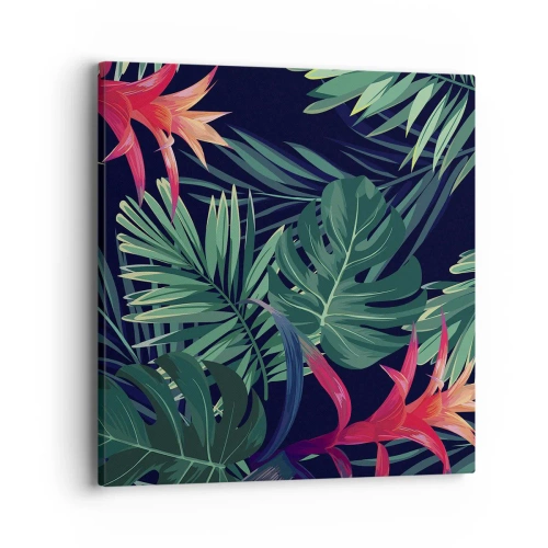 Lærredstryk - Billede på lærred - Brænd i grønt - 40x40 cm