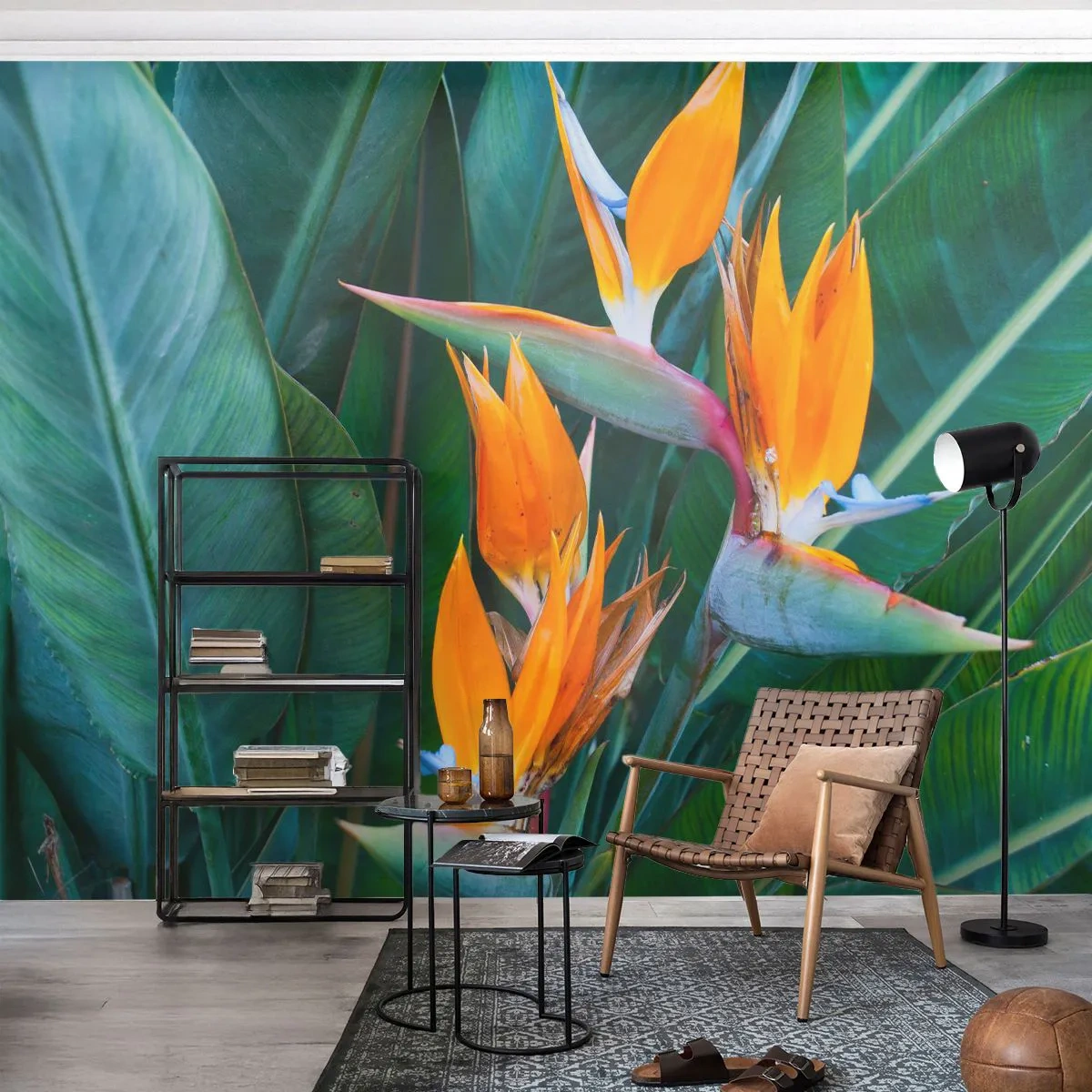 Fototapet Premium Sand - Er det en blomst eller er det en fugl? - Strelitzia Royal, Blomst, Afrika - 350x256 cm