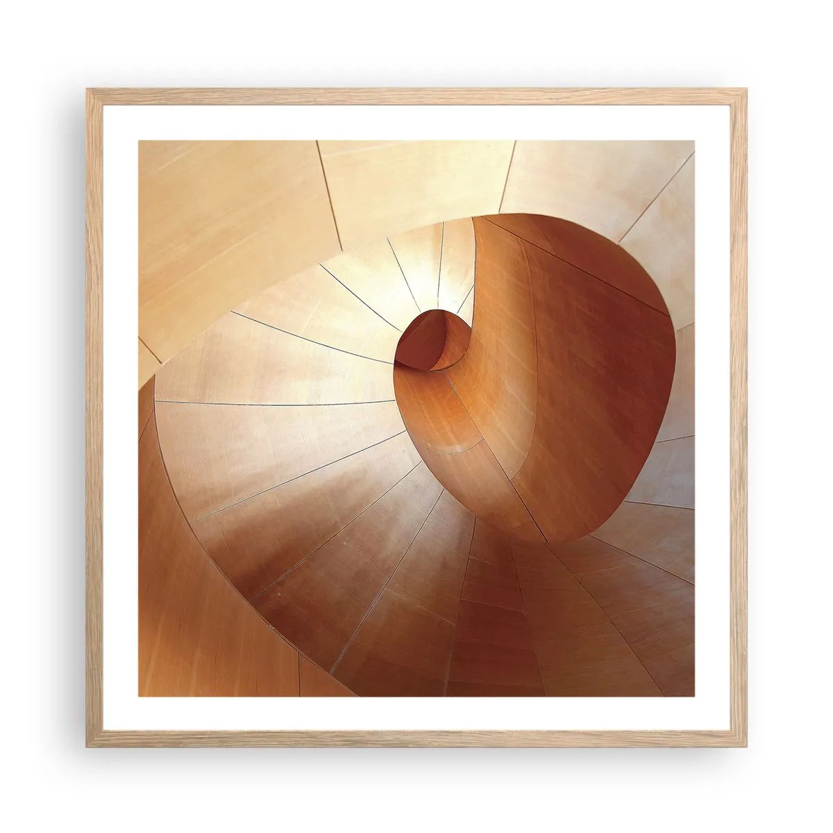 Plakat i ramme af lyst egetræ - Arkitektonisk serpentin - 60x60 cm