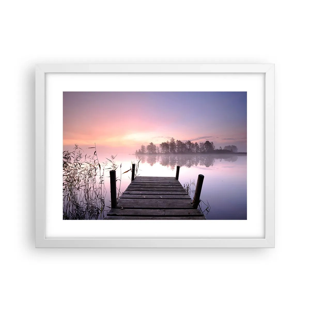 Plakat i hvid ramme - Ud af den lilla tåge... - 40x30 cm