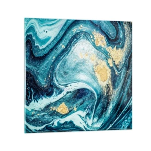 Billede på glas - Blå boblebad - 30x30 cm