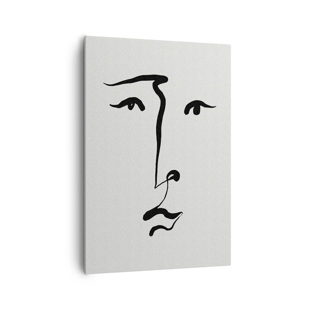 Lærredstryk - Billede på lærred - Portræt i én linje - 70x100 cm