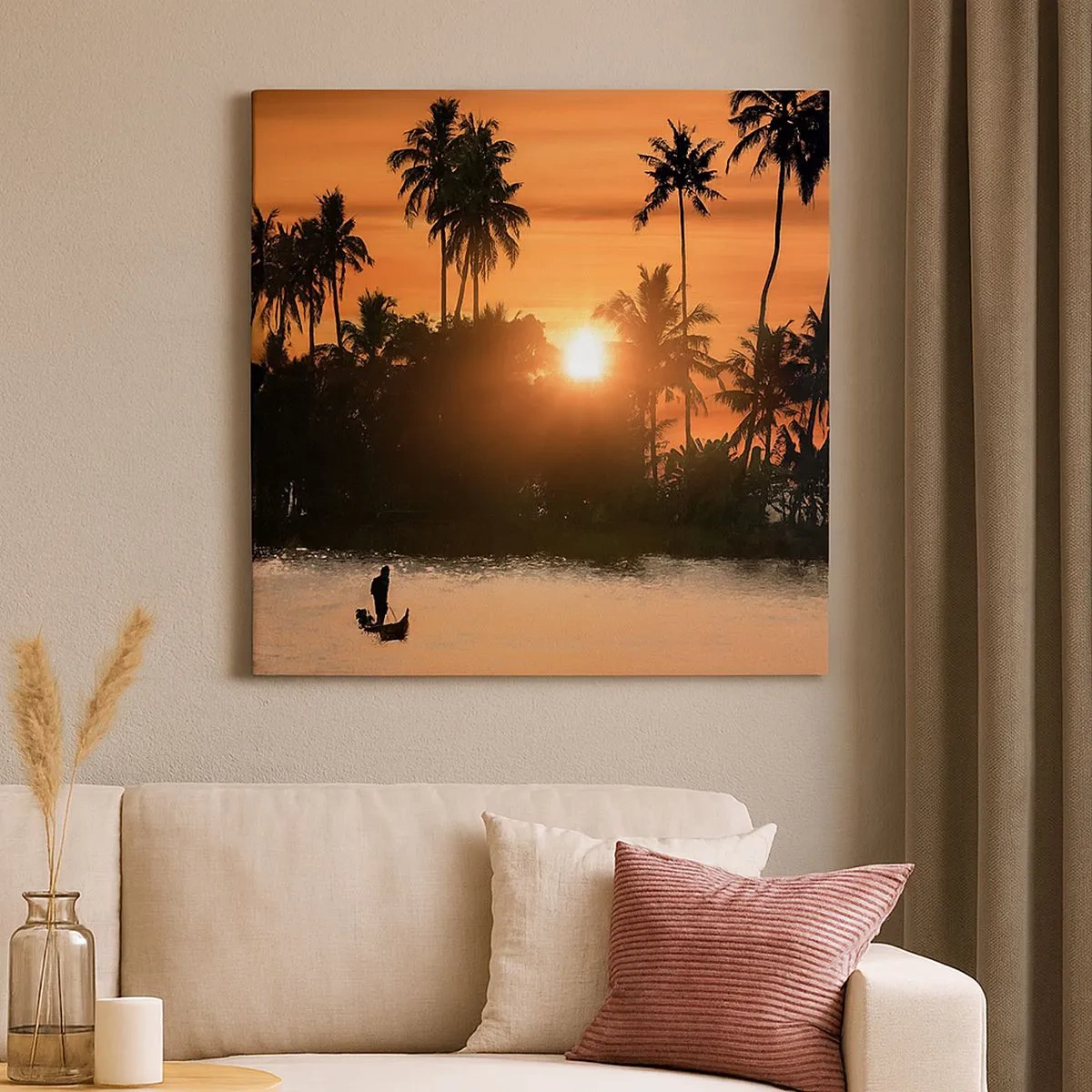 Lærredstryk - Billede på lærred - Tid til at slappe af - 30x30 cm