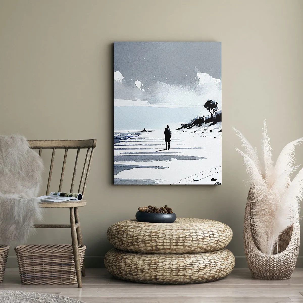 Lærredstryk - Billede på lærred - Alene - 45x80 cm