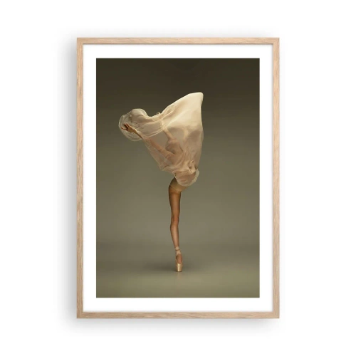 Plakat i ramme af lyst egetræ - Den er ved at flyve - 50x70 cm