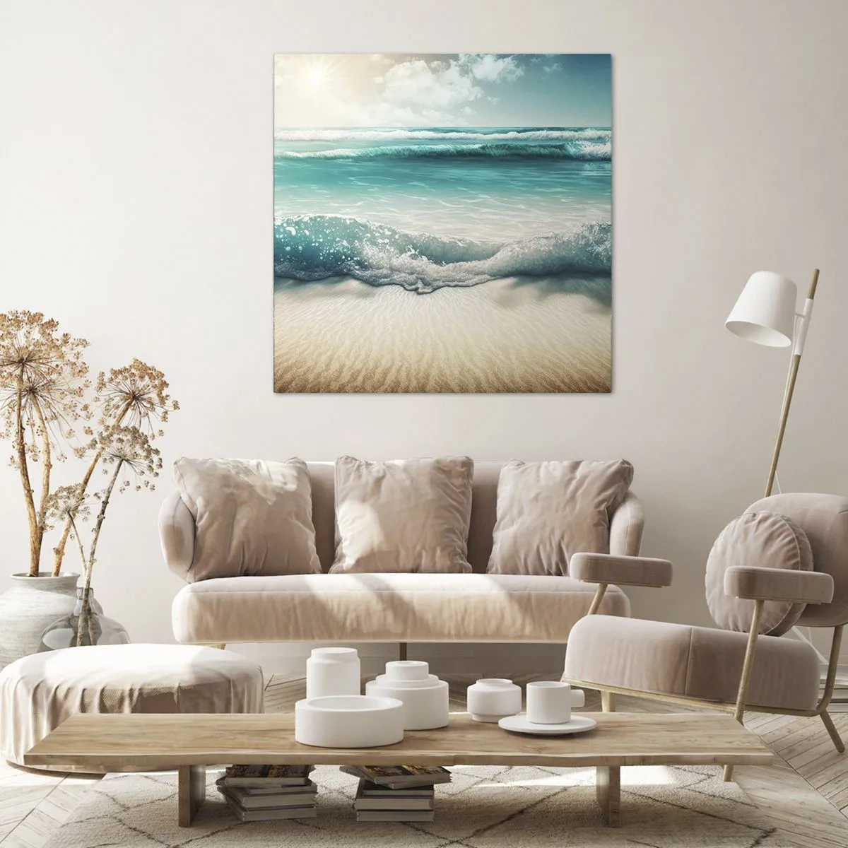 Lærredstryk - Billede på lærred - Havets ro - 70x70 cm