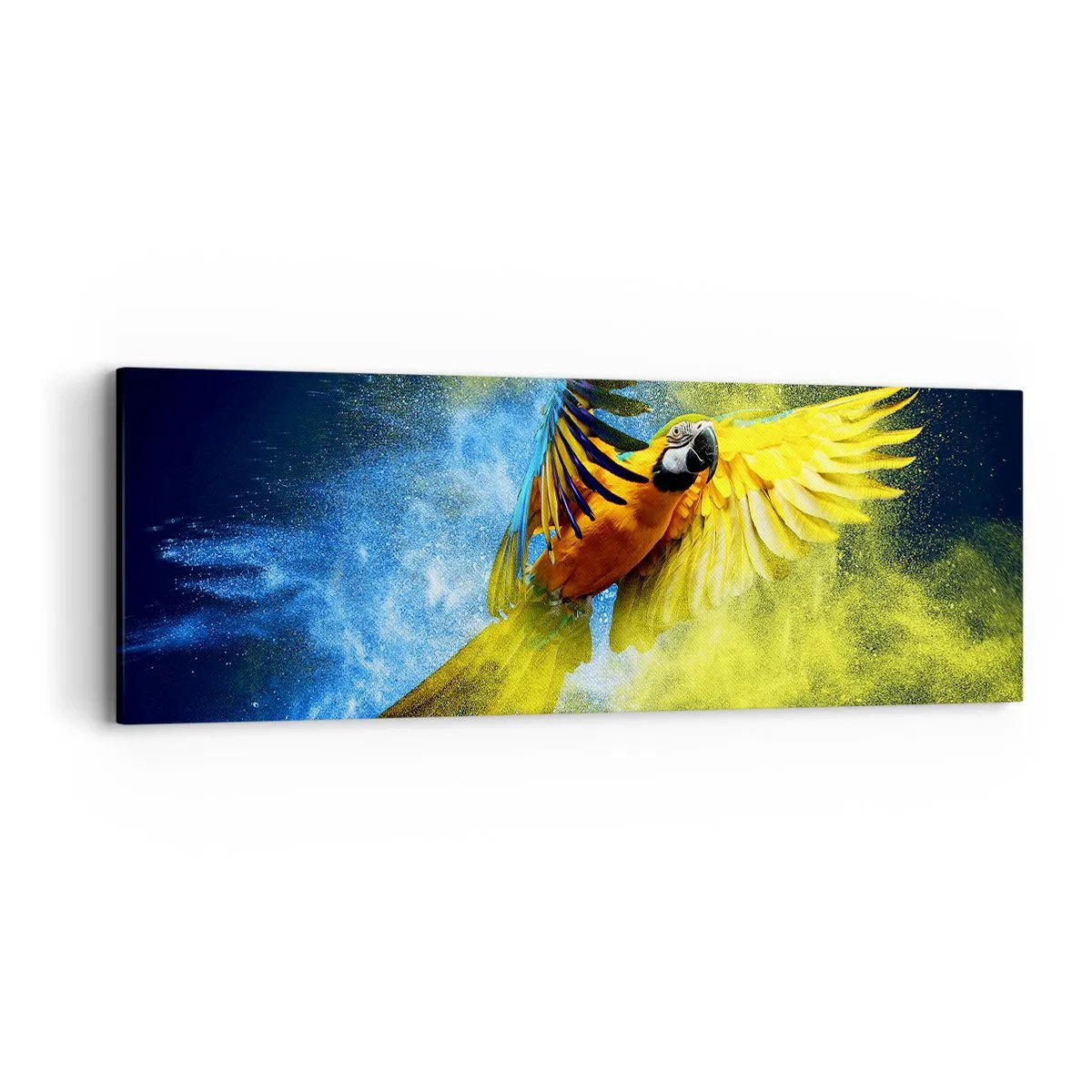 Lærredstryk - Billede på lærred - I det blå-gyldne støv - 90x30 cm