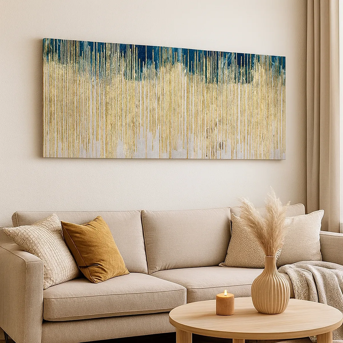 Lærredstryk - Billede på lærred - Forgyldt grænse - 30x30 cm