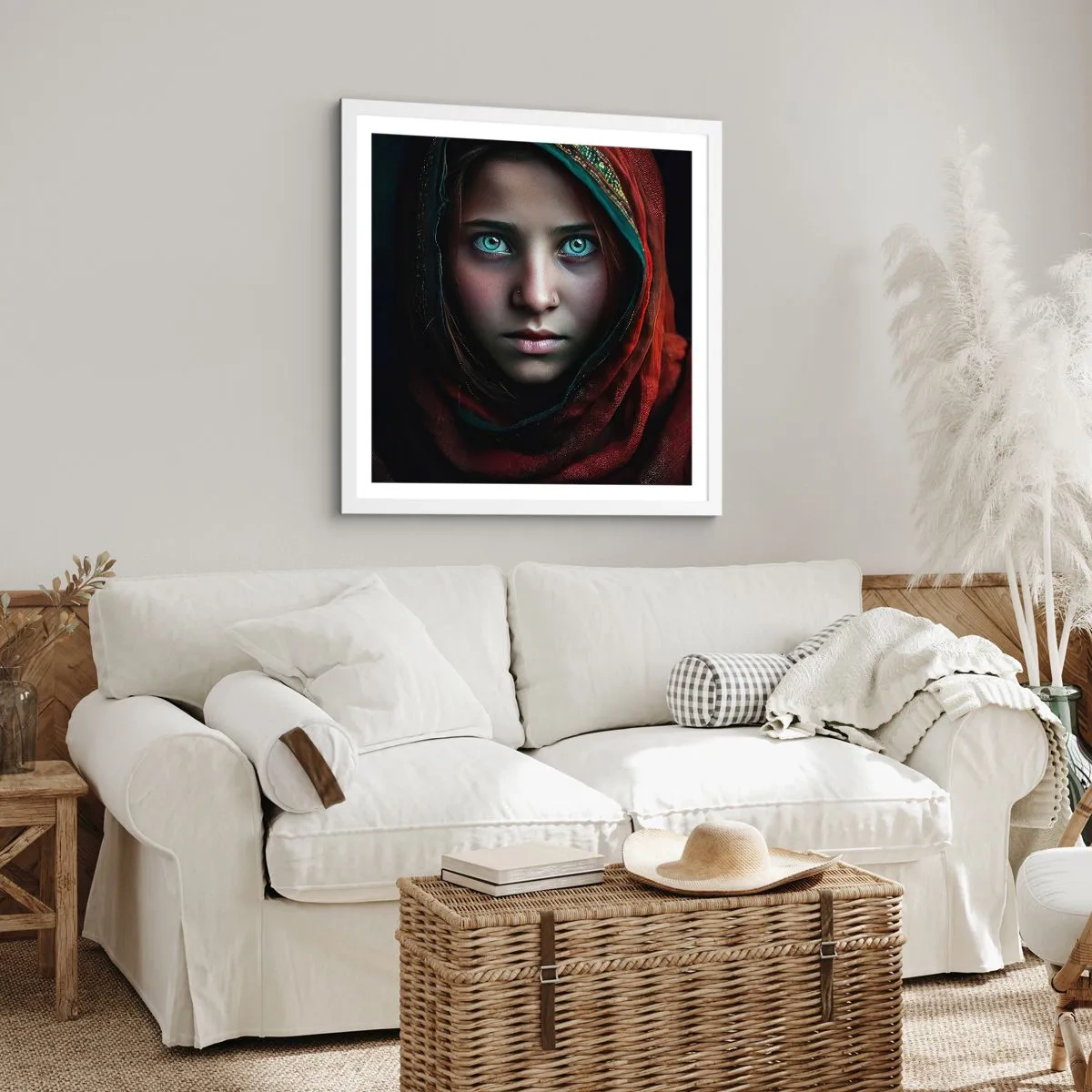 Plakat i hvid ramme - Østens prinsesse - 40x40 cm