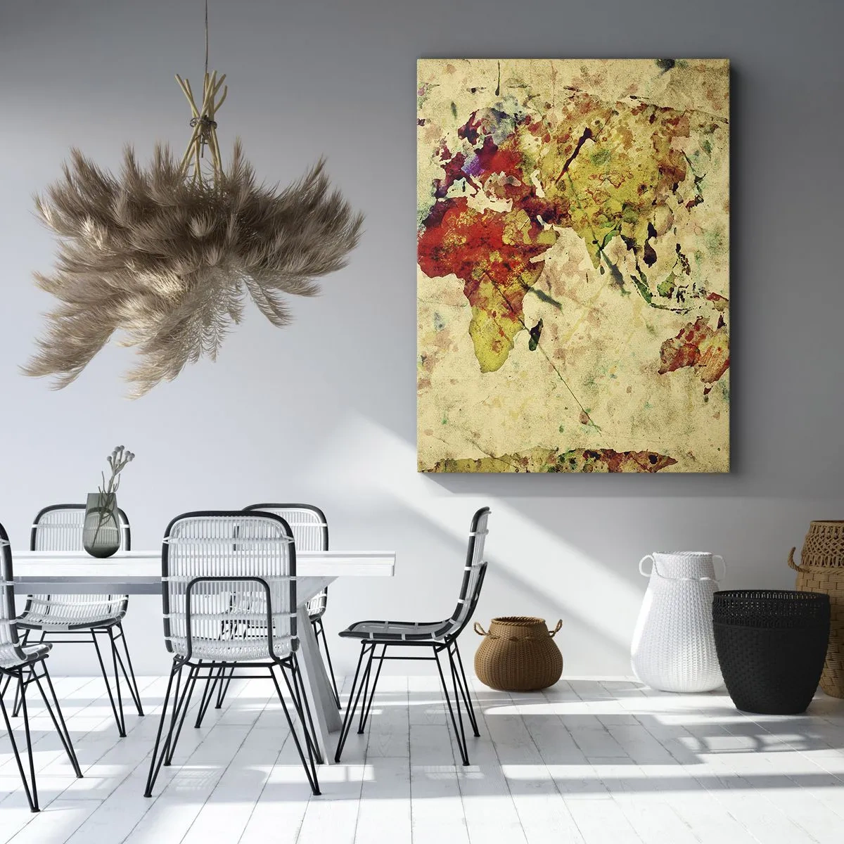 Lærredstryk - Billede på lærred - Livet som et farverigt papirkort - 50x70 cm
