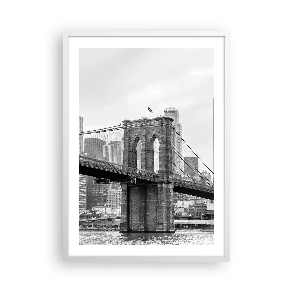 Plakat i hvid ramme - New York stemning - 50x70 cm