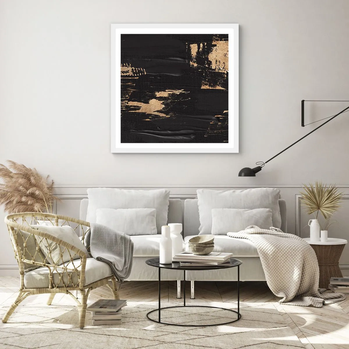 Plakat i hvid ramme - Et spor af berøring - 60x60 cm