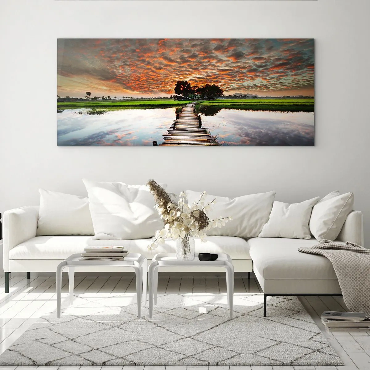 Billede på glas - Spred armene – træk vejret  - 90x30 cm