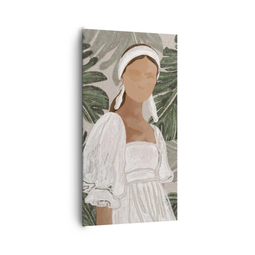 Lærredstryk - Billede på lærred - Eksotisk portræt - 65x120 cm