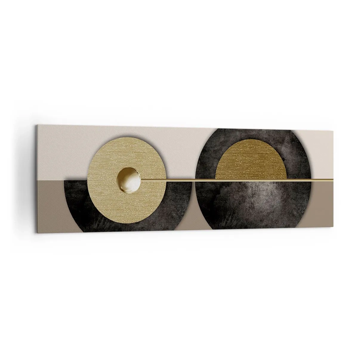 Lærredstryk - Billede på lærred - Variationer omkring en cirkel - 160x50 cm