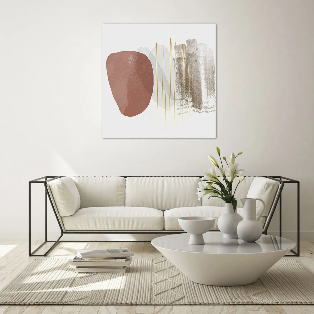 Billede på glas - Abstrakt kolonnade - 70x70 cm