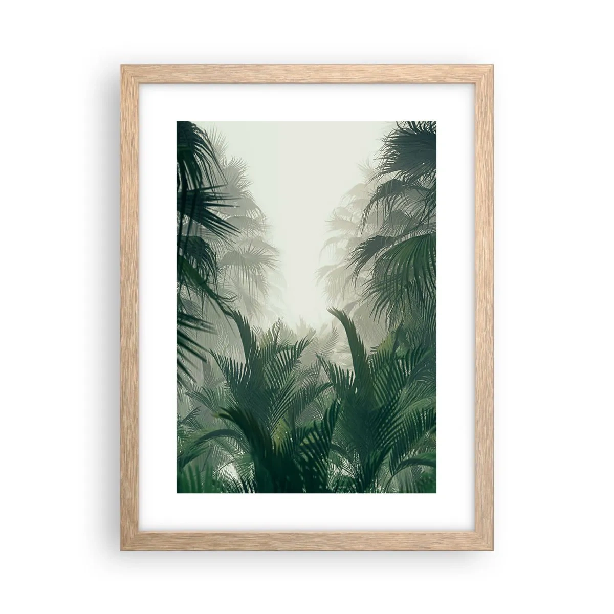 Plakat i ramme af lyst egetræ - Tropisk mysterium - 30x40 cm