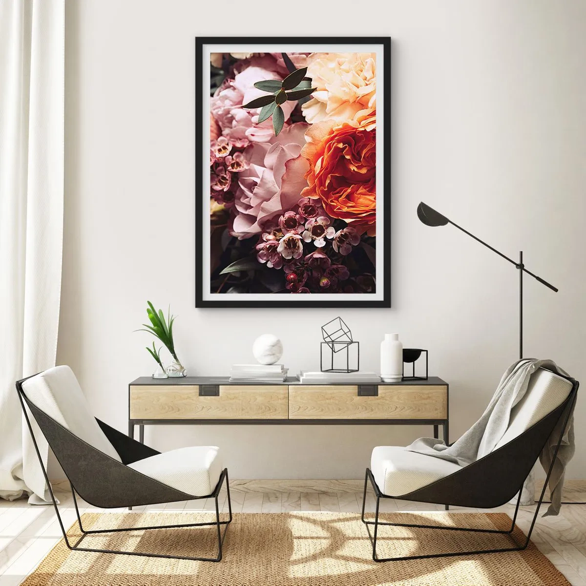 Plakat i sort ramme - Indhyllet i skønhed - 40x50 cm