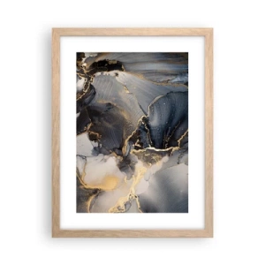 Plakat i ramme af lyst egetræ - Livet af sten - 30x40 cm