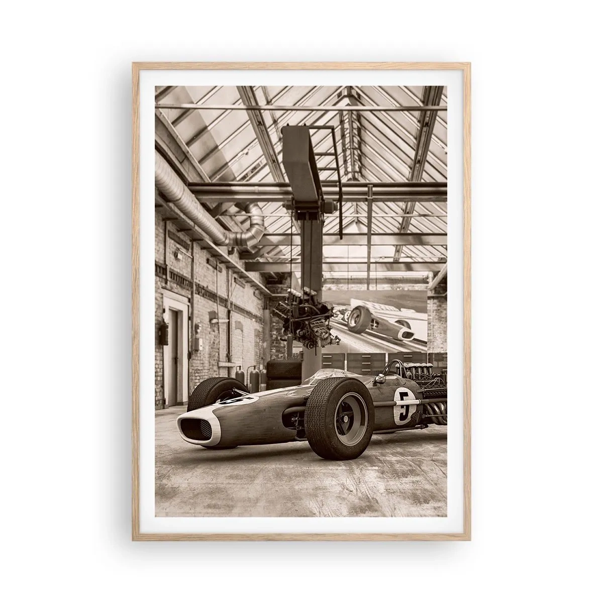 Plakat i ramme af lyst egetræ - Vinderens hvile - 70x100 cm