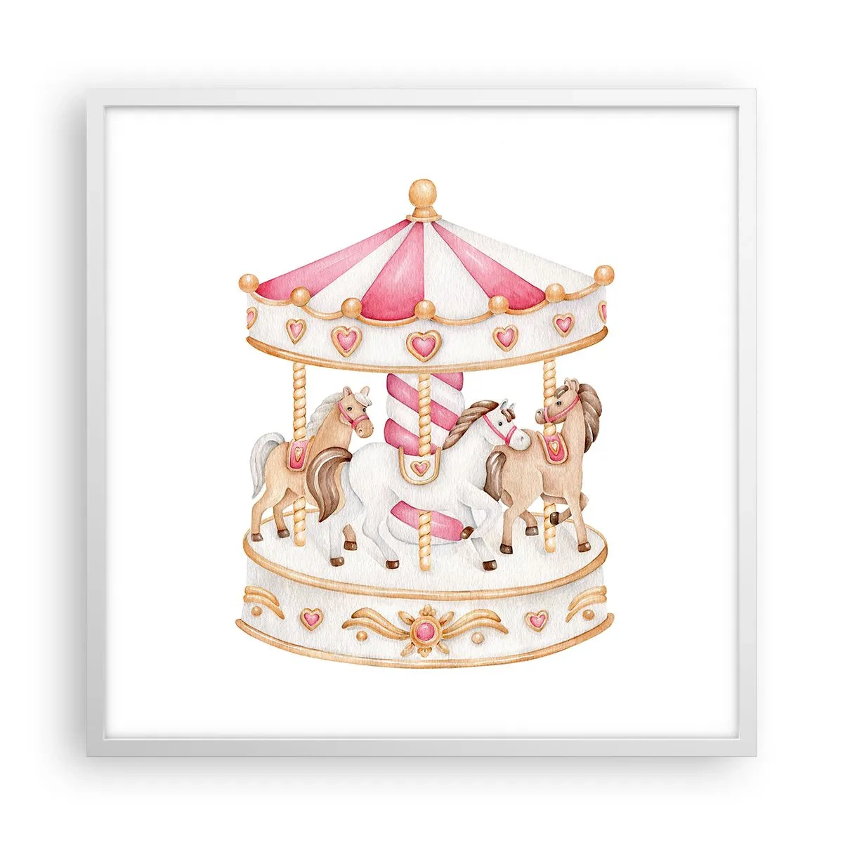 Plakat i hvid ramme - Barndommens søde verden - 60x60 cm