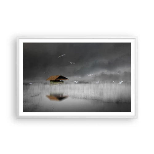 Plakat i hvid ramme - Beskyttelse mod regnen - 91x61 cm