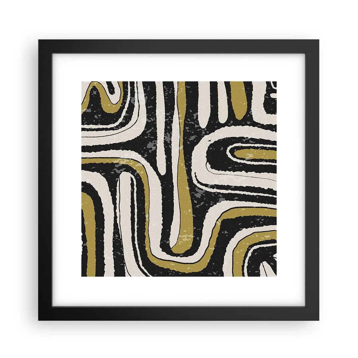 Plakat i sort ramme - Komposition: stier og gyder - 30x30 cm