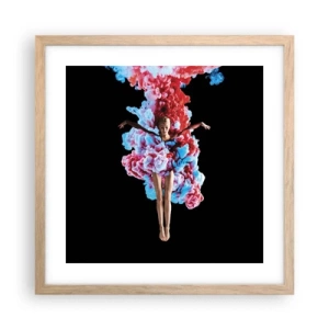 Plakat i ramme af lyst egetræ - I fuld blomstring - 40x40 cm