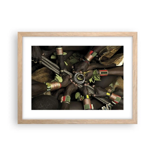 Plakat i ramme af lyst egetræ - Vi er sammen - 40x30 cm