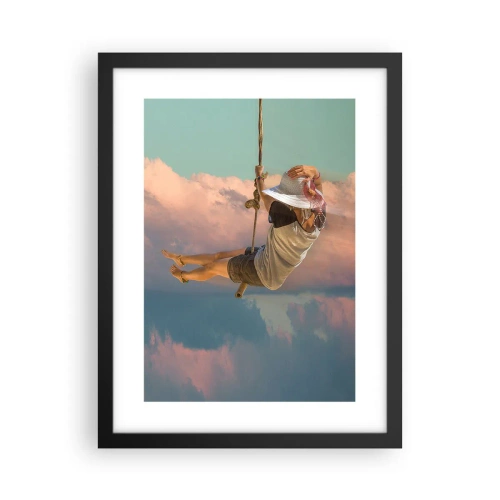 Plakat i sort ramme - Sjov i skyerne - 30x40 cm