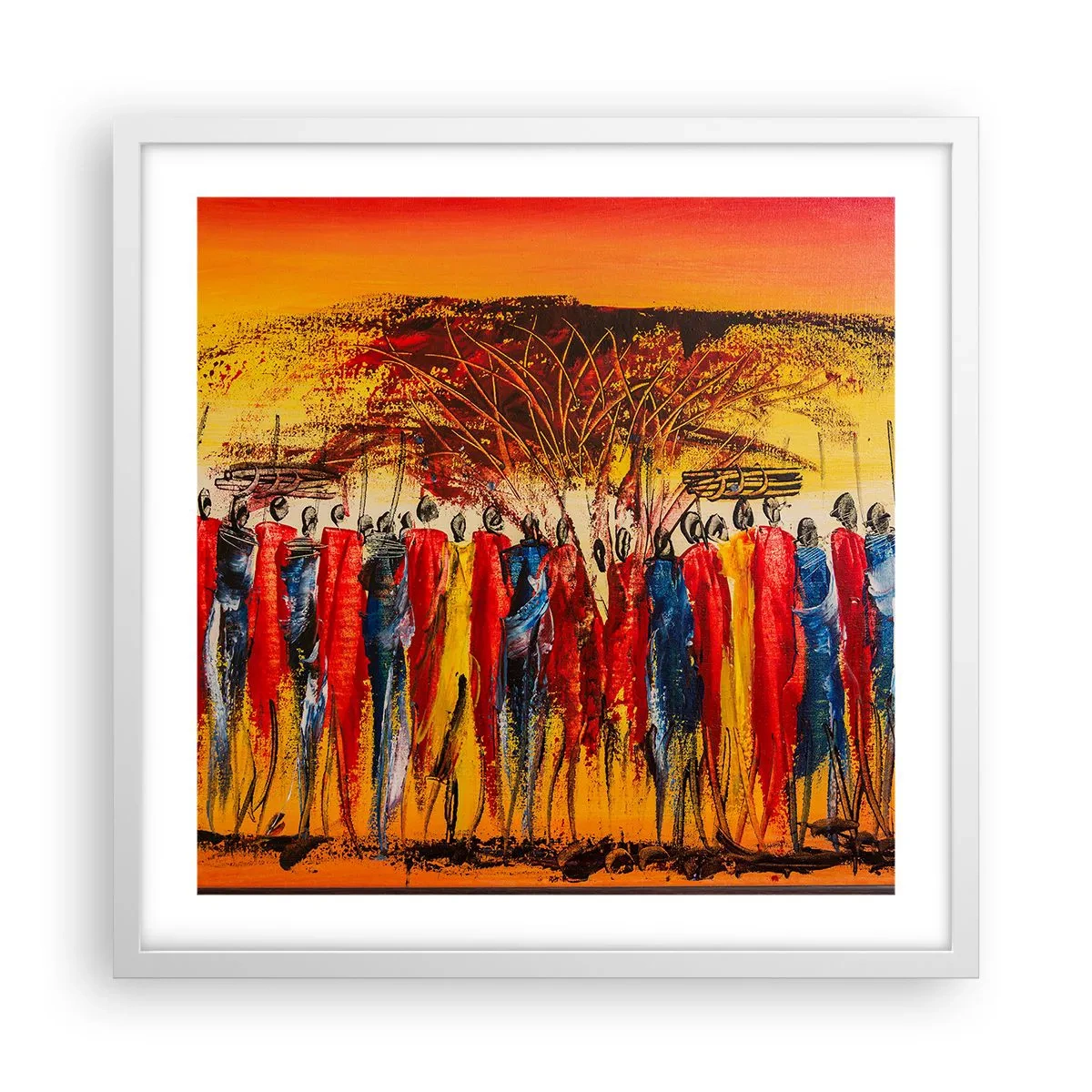 Plakat i hvid ramme - Der, der, der, der går de - 50x50 cm