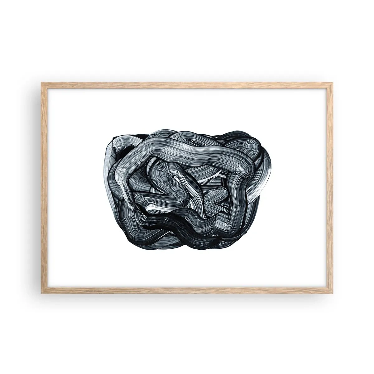 Plakat i ramme af lyst egetræ - Så enkelt er det ikke - 70x50 cm