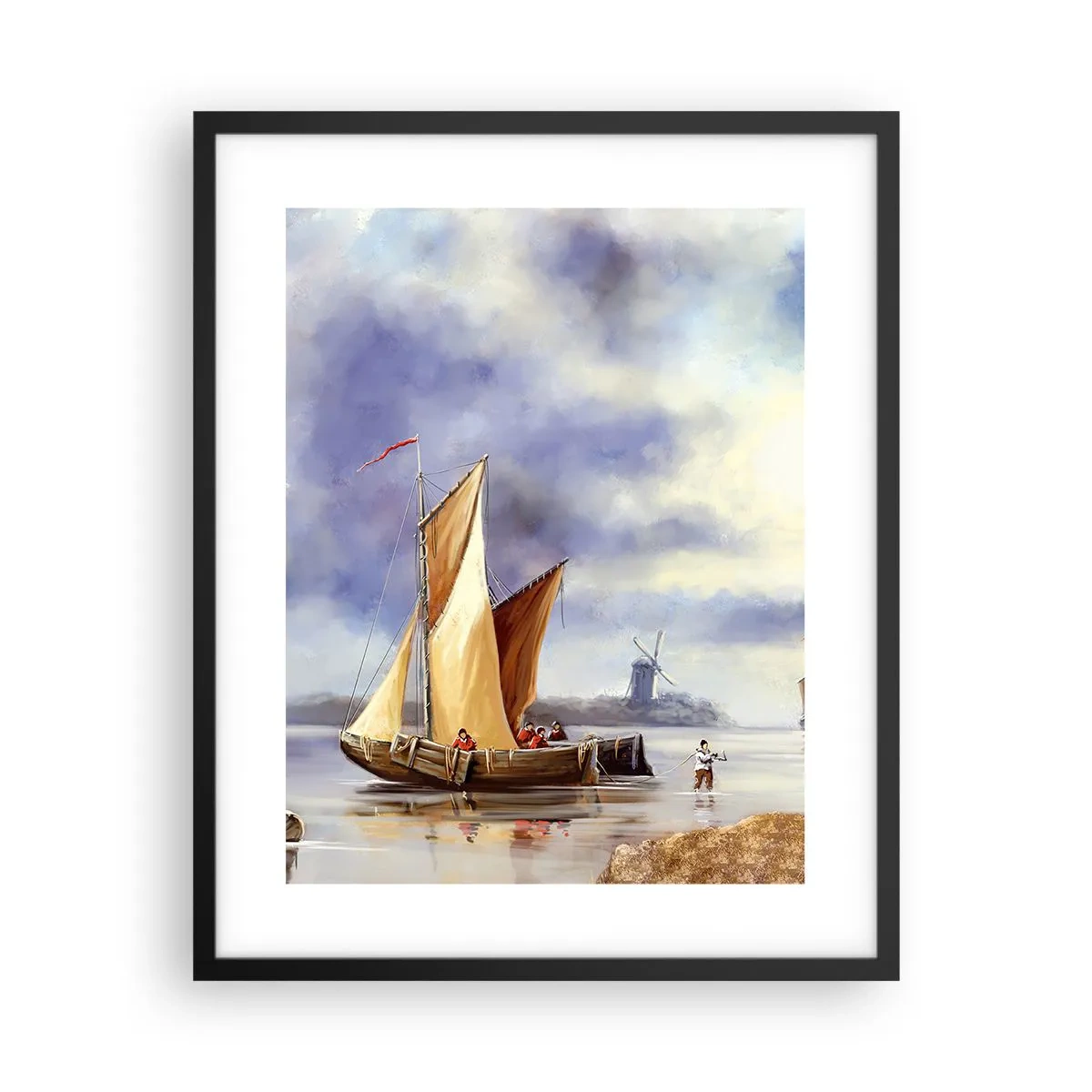 Plakat i sort ramme - Sømændenes tilbagevenden - 40x50 cm