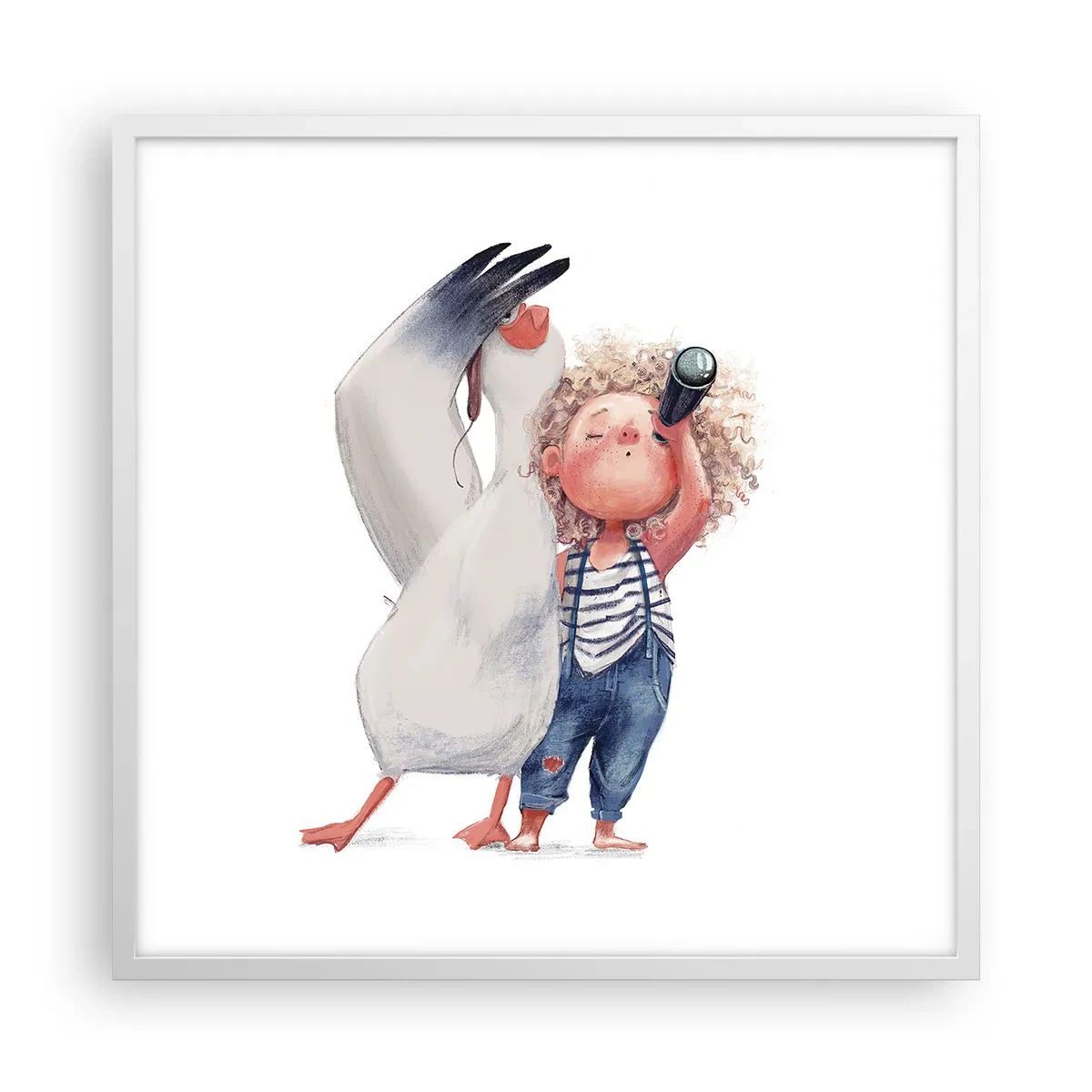 Plakat i hvid ramme - En plan for en fantastisk rejse - 60x60 cm