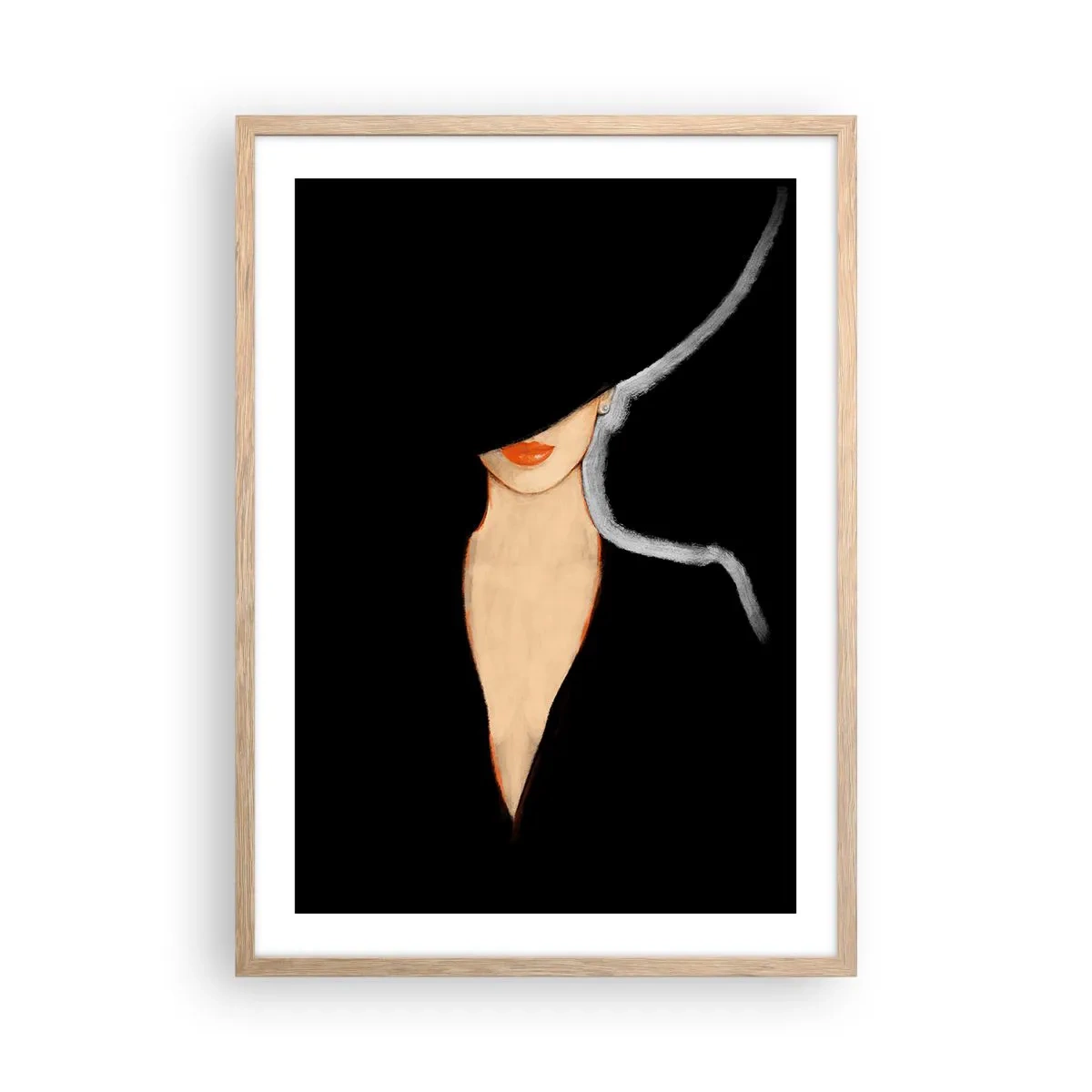 Plakat i ramme af lyst egetræ - Elegance og stil - 50x70 cm