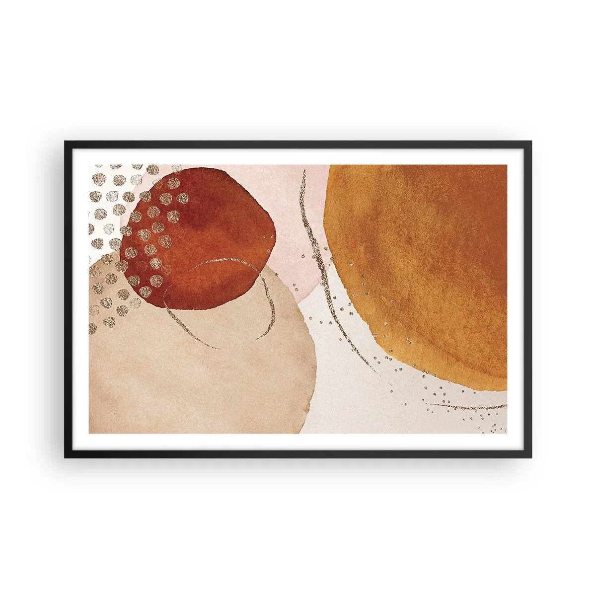 Plakat i sort ramme - Rundhed og bevægelse - 91x61 cm