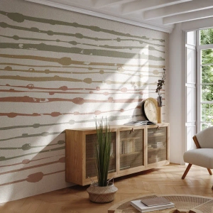 Fototapet Selvklæbende Deluxe Sticker - Musikalsk farvenotation - Minimalisme, Pastel, Stykke - 350x256 cm