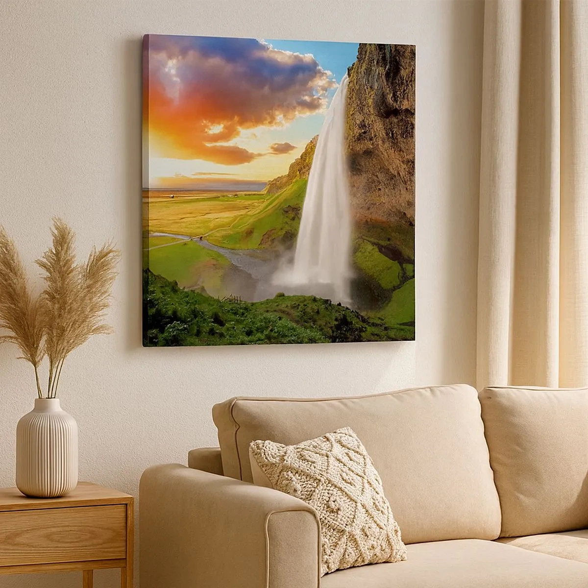 Lærredstryk - Billede på lærred - Den islandske sommers fylde - 30x30 cm