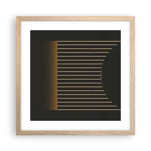 Plakat i ramme af lyst egetræ - Udforsk mørket - 40x40 cm