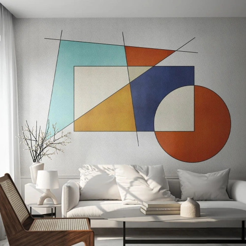 Fototapet Premium Sand - Abstraktion: modernistisk leg - Geometrisk, Moderne, Minimalisme - 100x70 cm