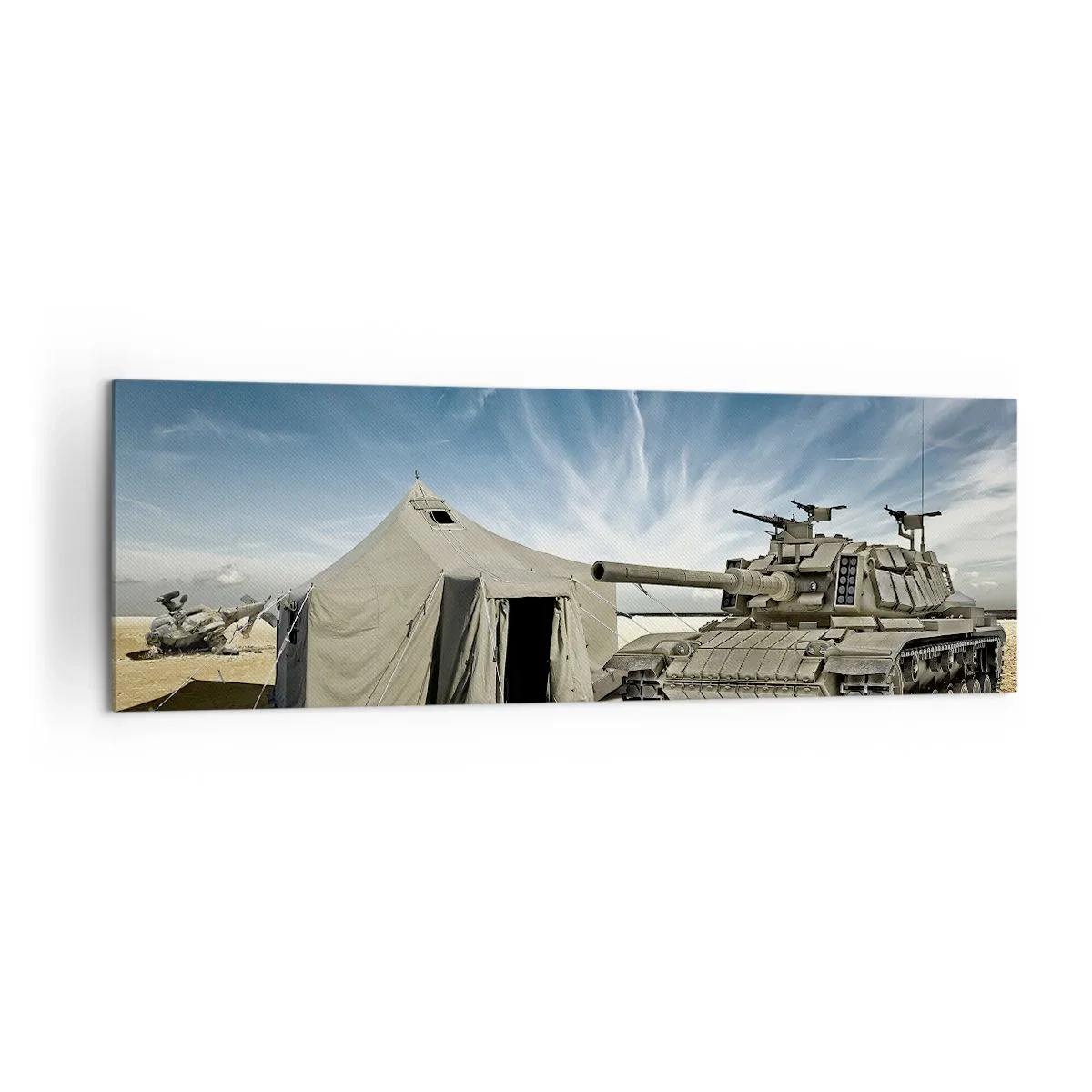 Lærredstryk - Billede på lærred - En militær drøm - 160x50 cm