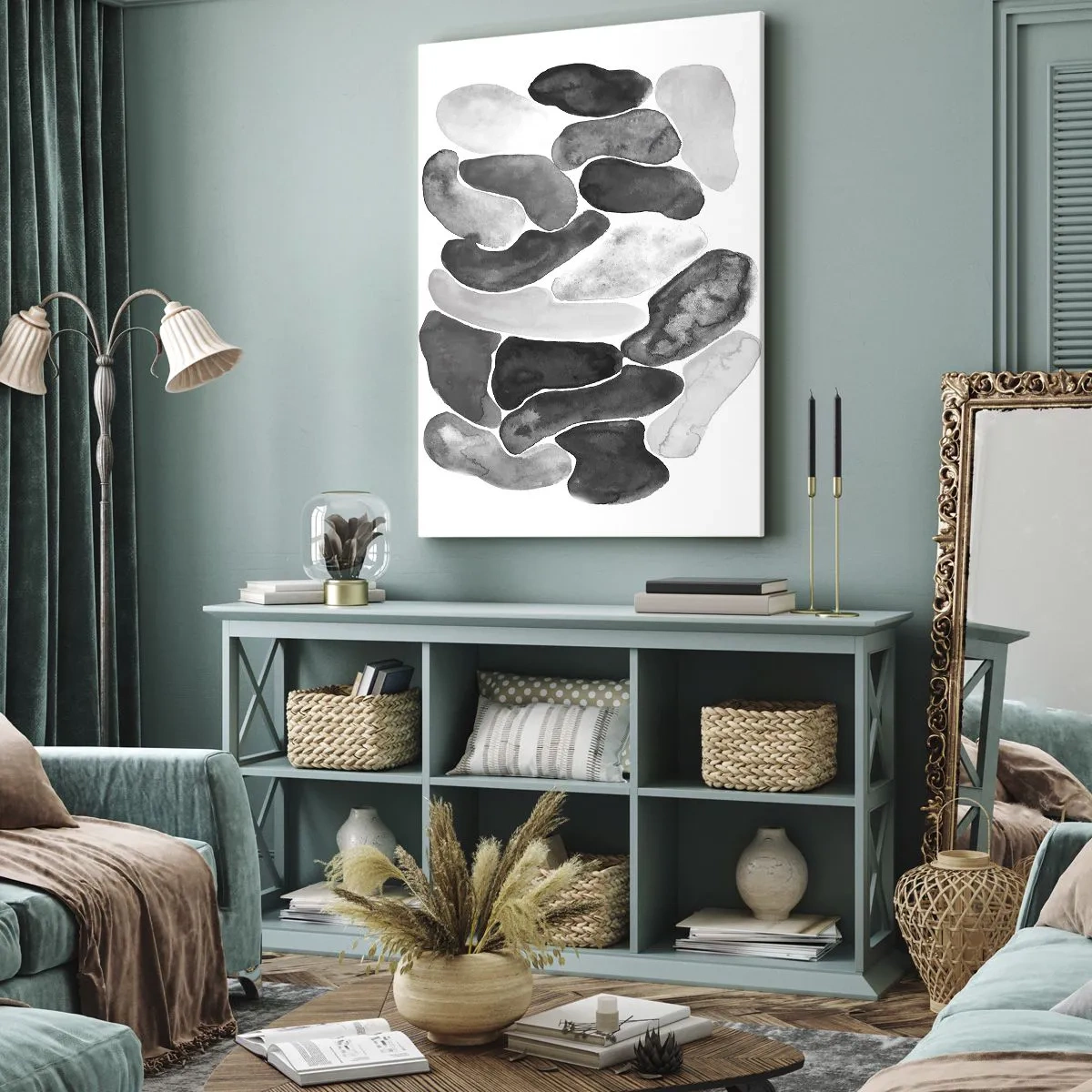 Lærredstryk - Billede på lærred - Stenet abstraktion - 50x70 cm