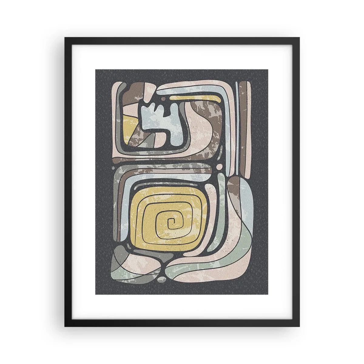 Plakat i sort ramme - Abstraktion i en præcolumbiansk ånd - 40x50 cm