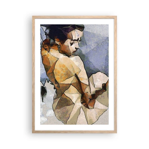 Plakat i ramme af lyst egetræ - I kubismens ånd - 50x70 cm