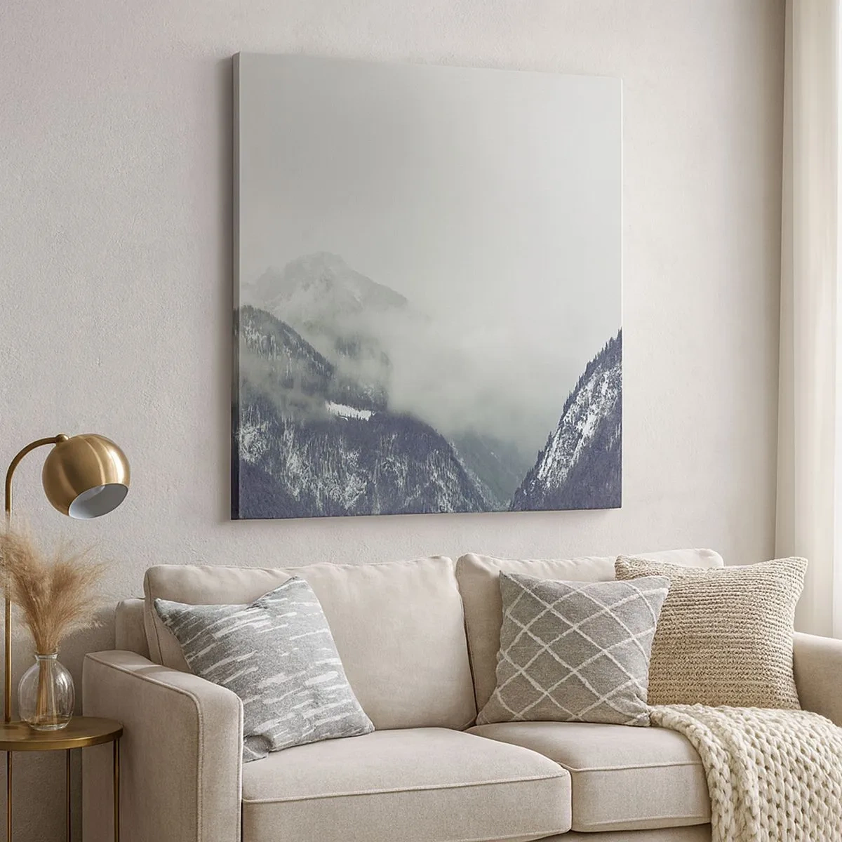 Lærredstryk - Billede på lærred - Tåget dal - 30x30 cm