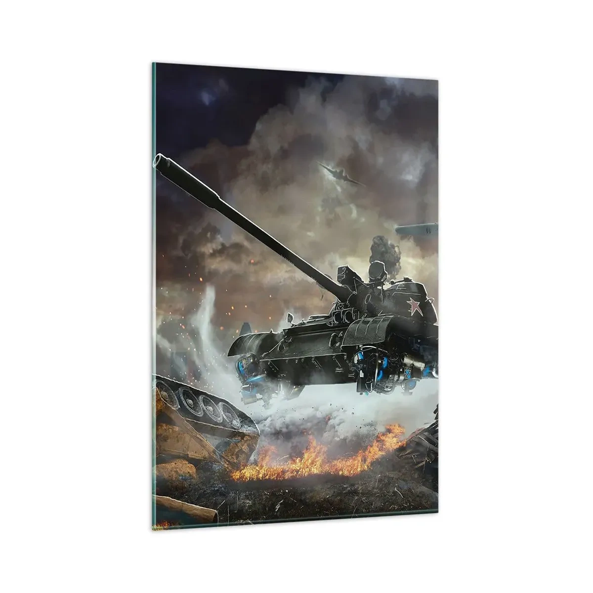 Billede på glas - Kampen er frygtelig og smuk - 80x120 cm