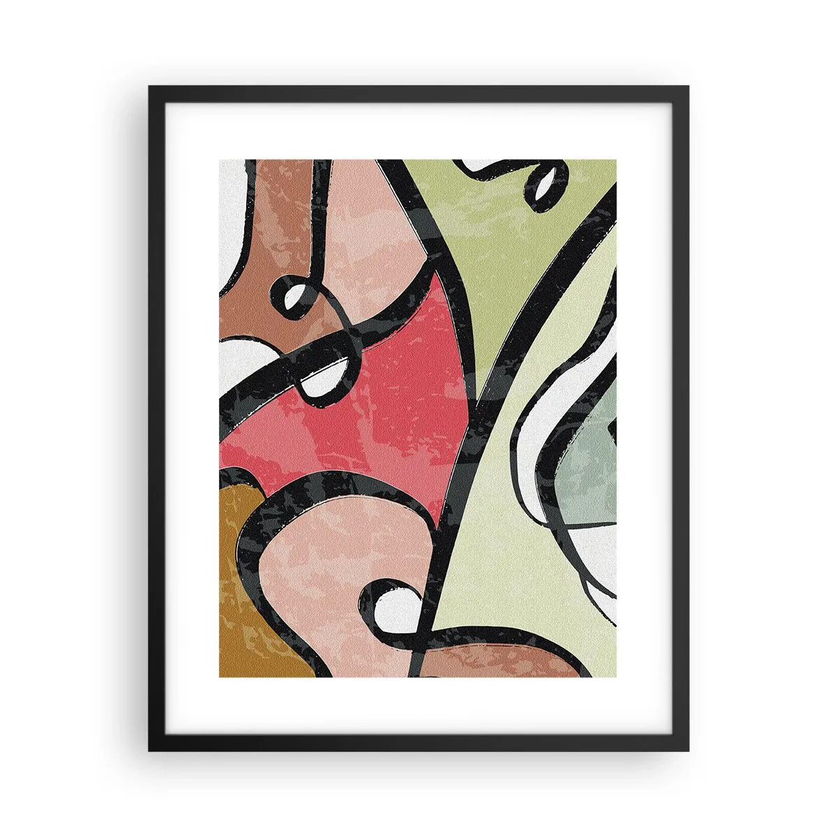 Plakat i sort ramme - Pirouetter blandt farver - 40x50 cm